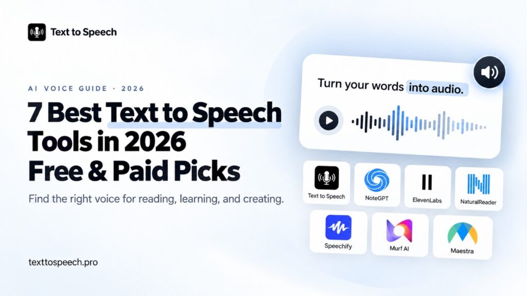 7 Best Text to Speech Tools in 2026: Free & Paid Picks