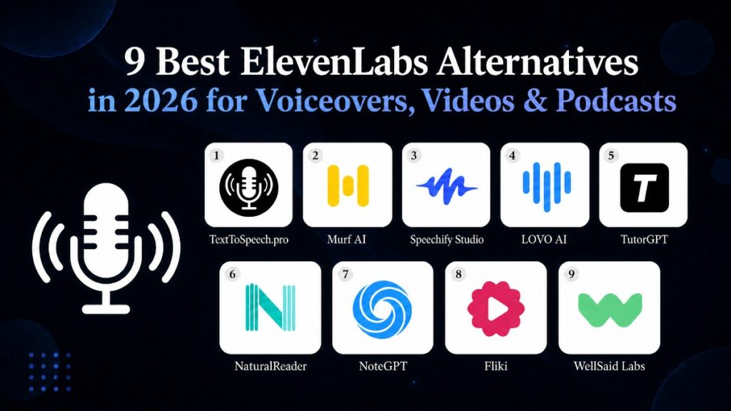 9 Best ElevenLabs Alternatives in 2026 for Voiceovers, Videos & Podcasts