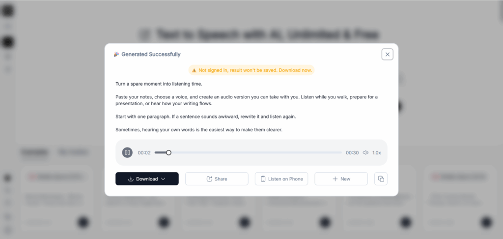 Text to Speech: For Quick, Occasional Audio Tasks