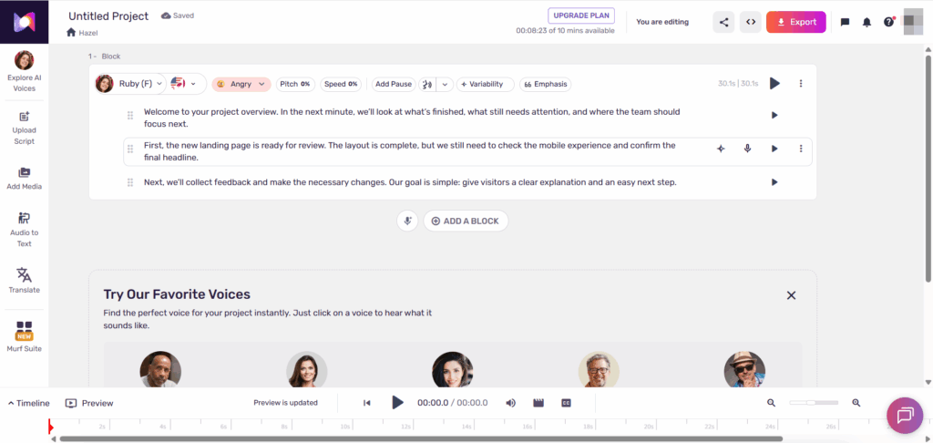 Murf AI: For Voiceovers You Expect to Edit