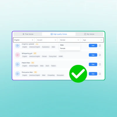 Step 2: Choose a Voice and Language